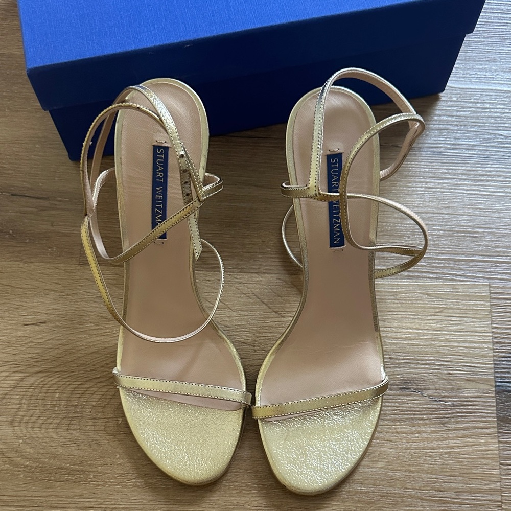 Stuart Weitzman Metallic Gold Heels